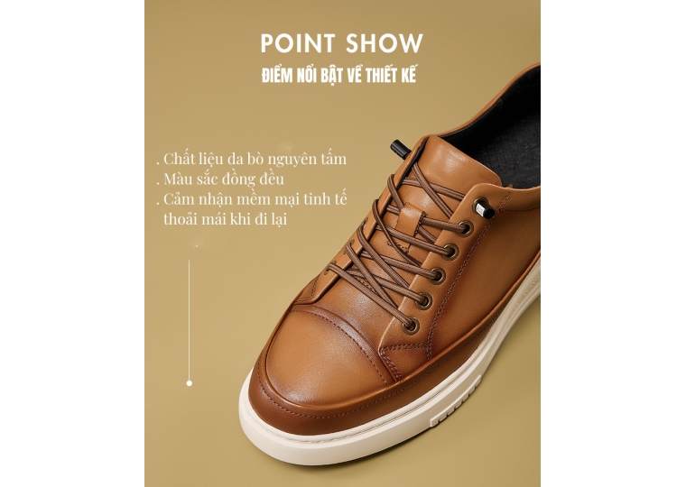 Westino A890-1 - Màu Vàng Bò -  Giày Thể Thao Tăng Chiều Cao đến 6cm Đà Nẵng 