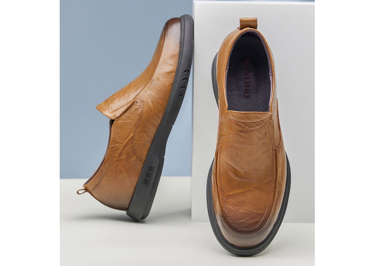 Westino S885-2 - Màu Vàng Bò - Giày Màu Vàng Bò Sang Trọng, Tăng Chiều Cao 6,5cm Đà Nẵng 
