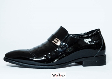 Guciano AM7-01- Màu đen bóng- Giày Tăng Chiều Cao Công Sở, Tăng Cao 6.5cm Đà Nẵng